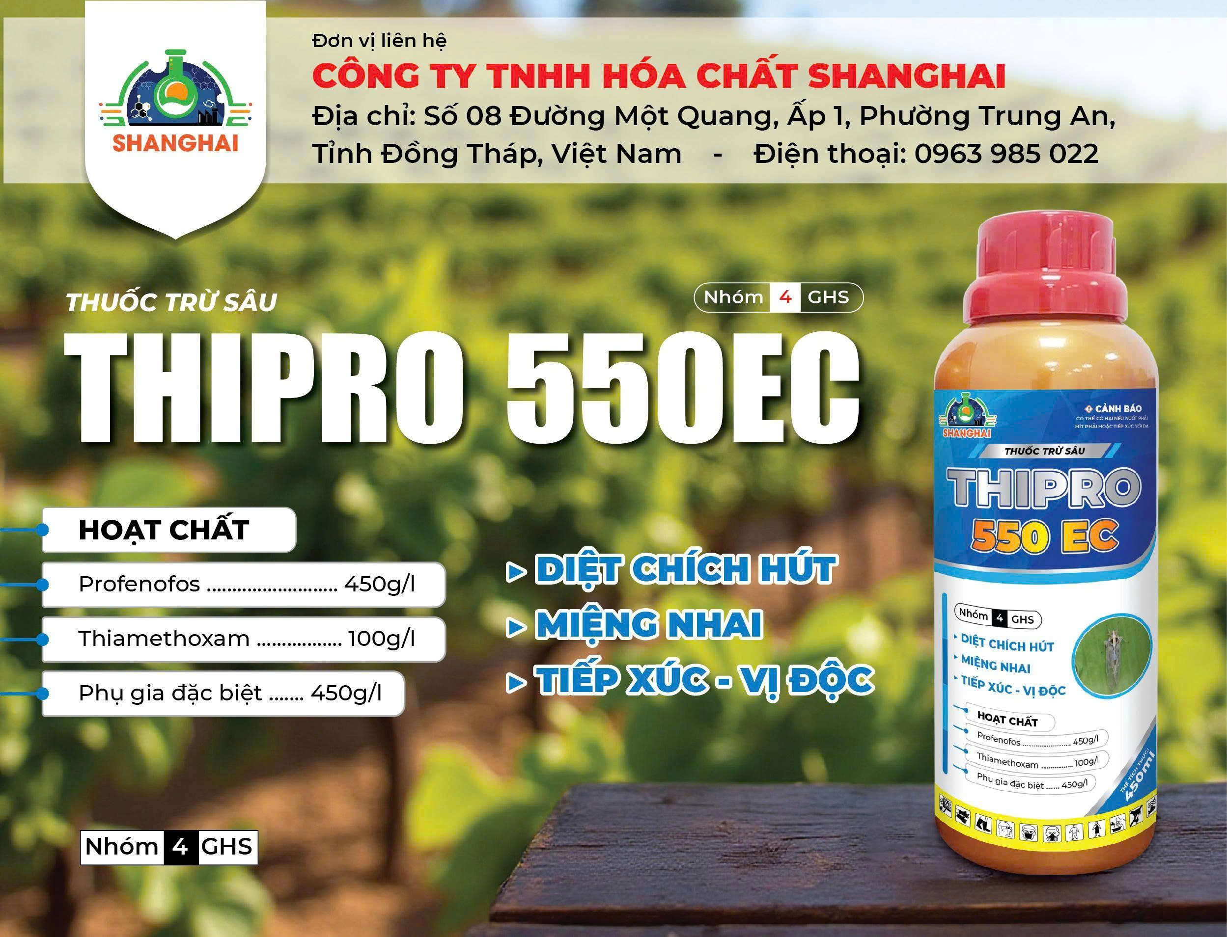THIPRO 550EC (Profenofos 450g/l + Thiamethoxam 100g/l)