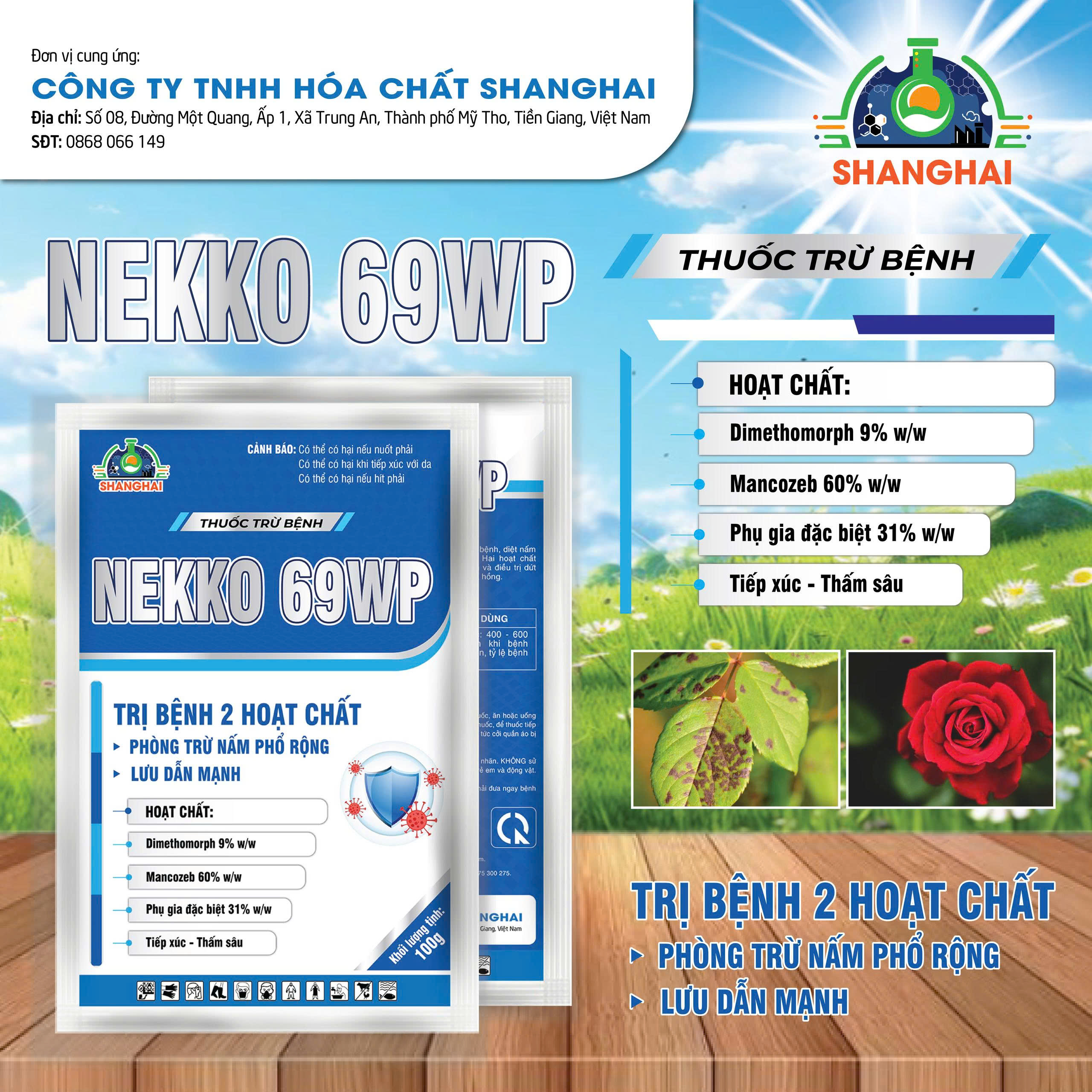 NEKKO 69WP (Mancozeb 60% + Dimethomorph 9%)